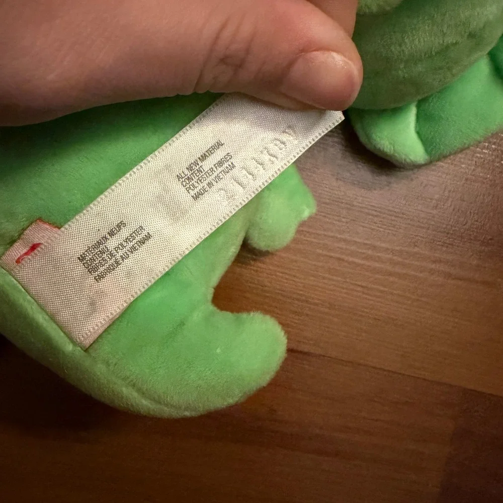 Barney baby bop Dinosaur Plush Toy Green Pink Ribbed Belly‎ Fisher Price 2024